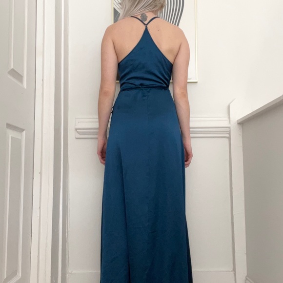 Teal Cotton Candy Wrap Maxi Dress - Picture 3 of 5